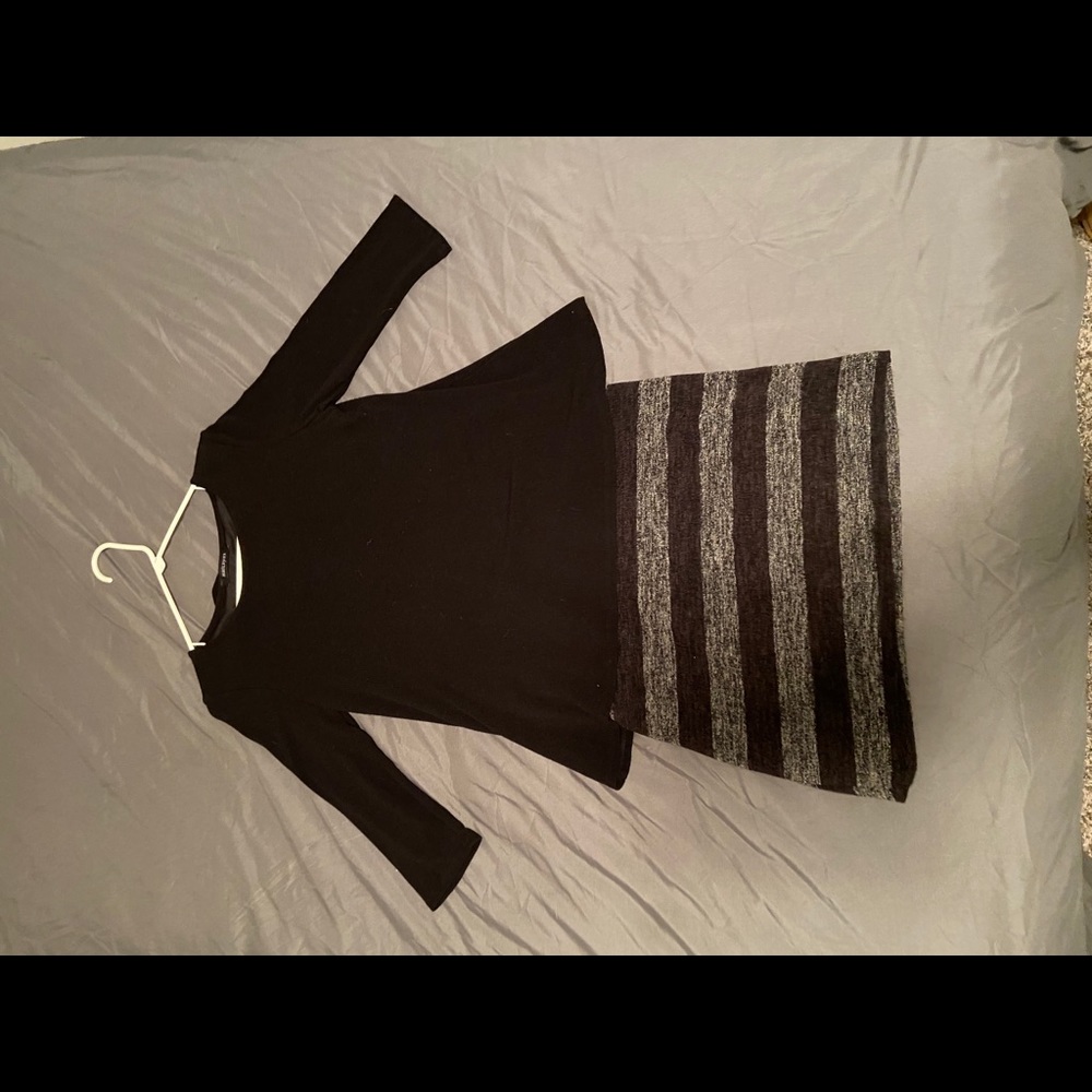 Casual black dress with open back